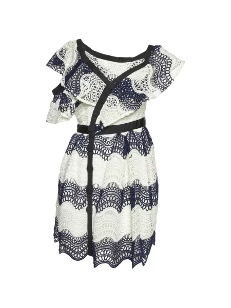 Rochie mini Self-portrait din dantelă albastru