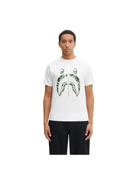 A Bathing Ape t-shirt ABC Camo Shark z nadrukiem biały