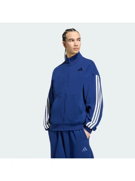 Pruhovaná bunda Adidas bílá