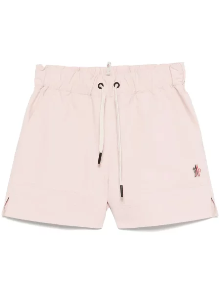 Haftowane szorty Moncler Grenoble różowe