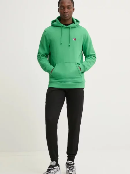 Tommy Jeans Bombažen pulover zelena