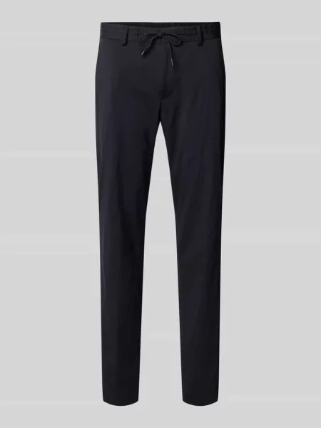 Spodnie o kroju slim fit z dodatkiem streczu model ‘GENIUS’ Boss czarne