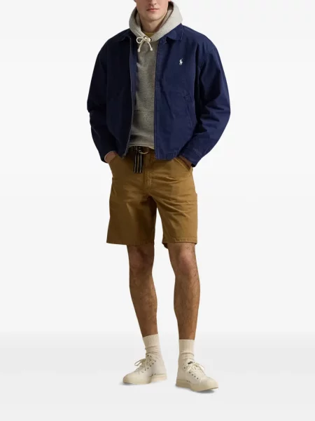 Pletene sportske kratke hlače Polo Ralph Lauren s printom bijela