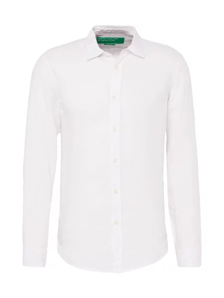 Ľanová košeľa United Colors of Benetton biela