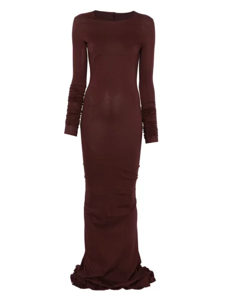 Rochie maxi Rick Owens Drkshdw lungă de costum maro