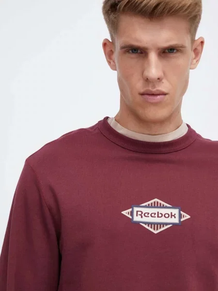 Bombažen pulover Reebok Classic bordo