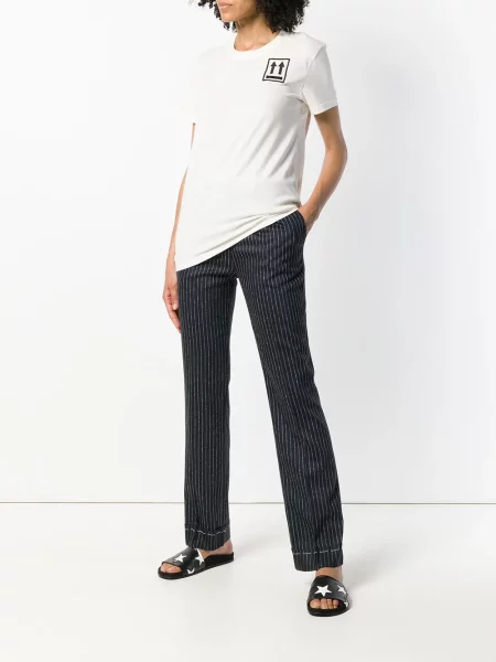 Tricou Off-white cu broderie alb