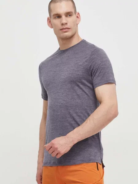 Меланжевая футболка Icebreaker из шерсти мериноса синяя