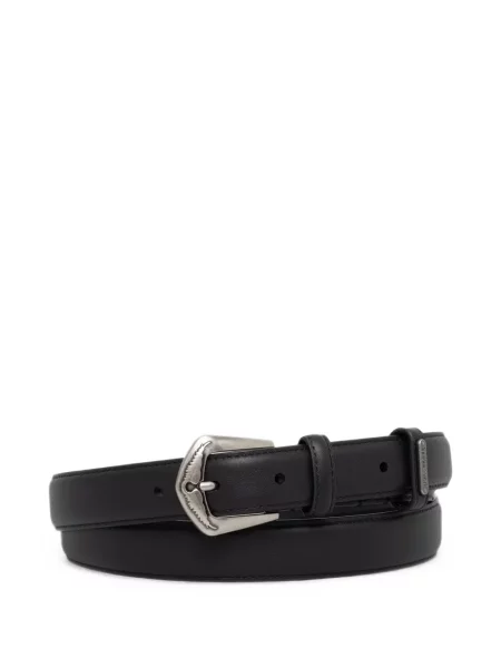 Curea Zadig&voltaire cu broderie din piele negru
