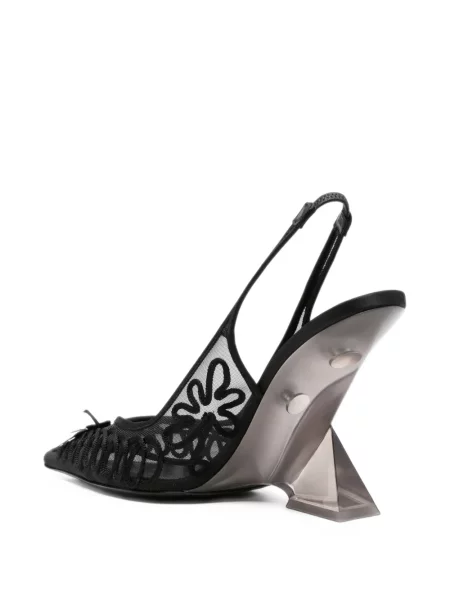 Pantofi cu toc The Attico plasă negru