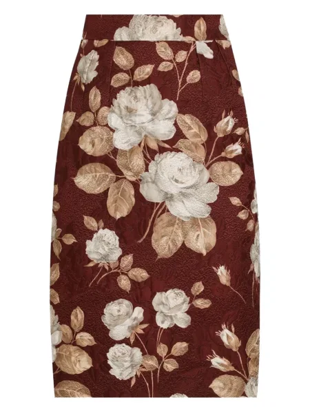 Fustă tip creion Dolce & Gabbana cu imagine până la genunchi roșu