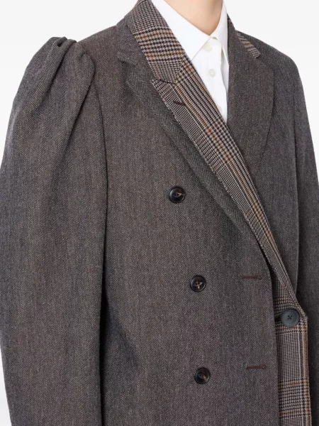 Palton Kolor cu model herringbone gri