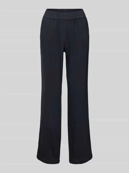 Jeansy z szeroką nogawką i elastycznym pasem model ‘Pia’ Toni granatowe