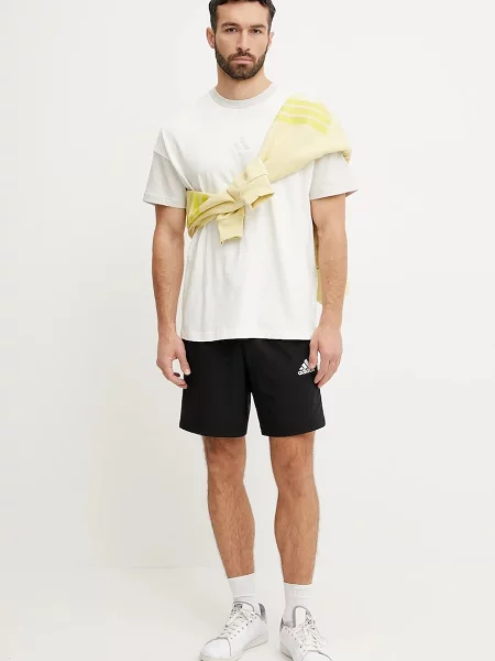 Футболка Adidas с аппликацией бежевая