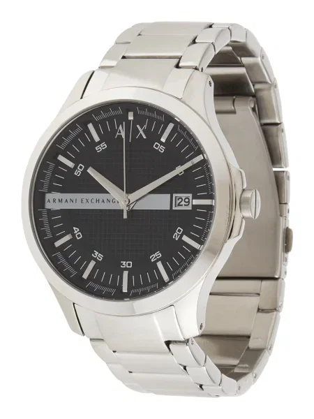 ARMANI EXCHANGE Analógové hodinky čierna / strieborná