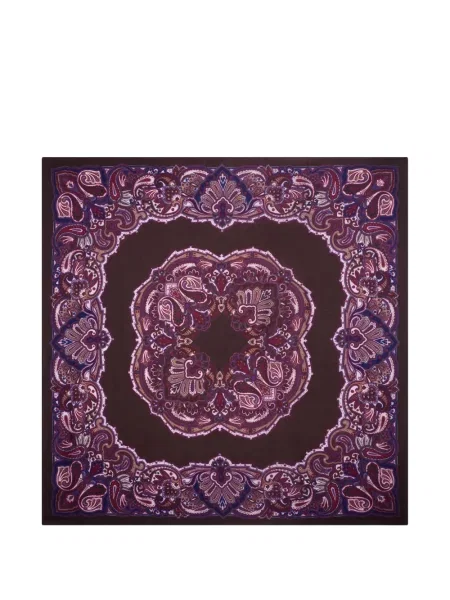 Fular Bompard cu imagine cu model paisley maro