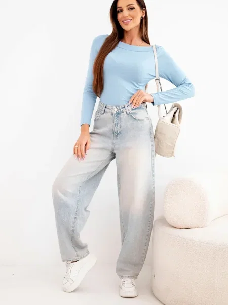 Bluză Kesi Włoski cu picior lat alb