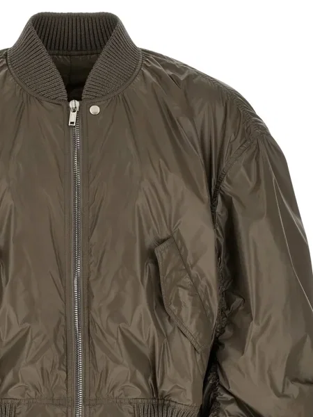 Geacă bomber Rick Owens tricotate cu nervuri gri
