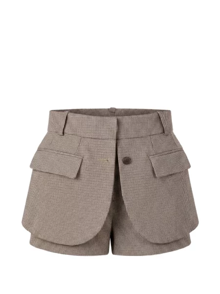 Pantaloni scurți Monse în carouri maro