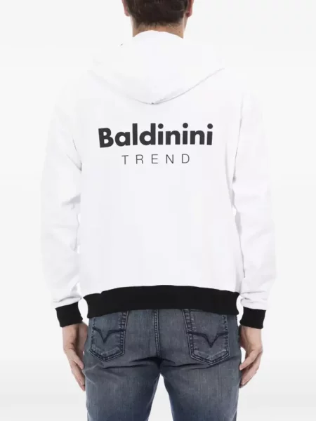 Hanorac cu fermoar Baldinini cu imagine alb