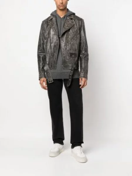 Odinė striukė Golden Goose juoda