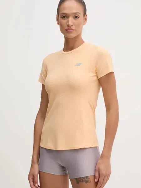 Jacquard póló New Balance narancsszínű