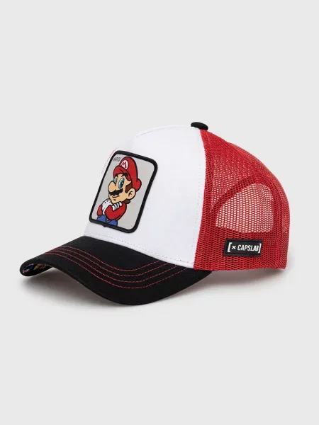 Capslab czapka Super Mario wzorzysta biały