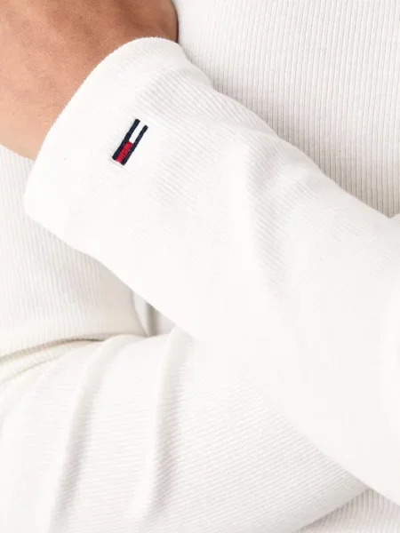 Tommy Jeans блуза с дълги ръкави дамска от с бяло
