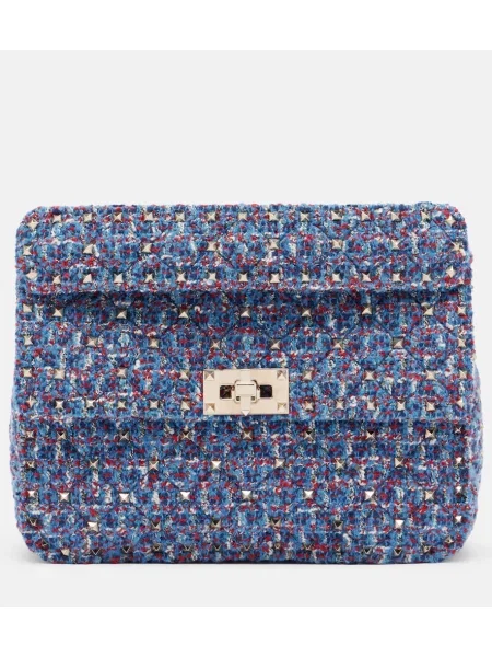 Top Valentino Garavani din tweed albastru
