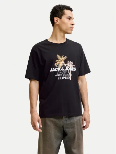 Jack & Jones T-Shirt Gradient Print Μαύρο λευκό