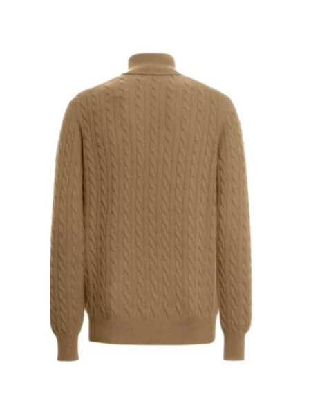 Sweter z golfem Malo z kaszmiru beżowy