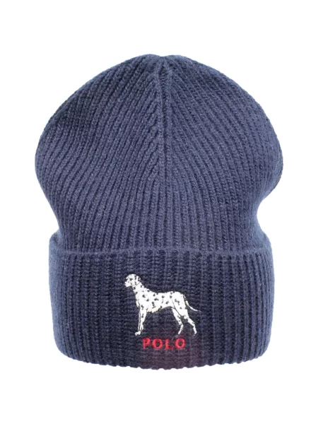 Καρό πλεκτός σκούφος Polo Ralph Lauren με κουκούλα ροζ