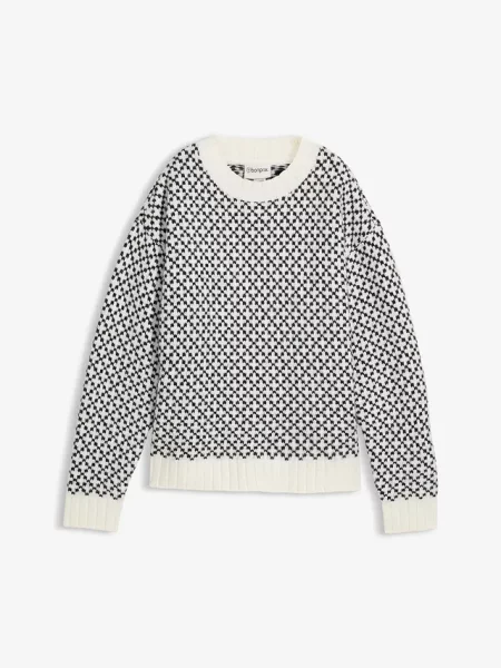 Sweter z grubej dzianiny z żakardowym wzorem czarny