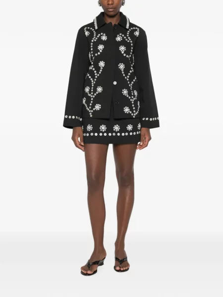 Fusta mini Stine Goya cu model floral negru