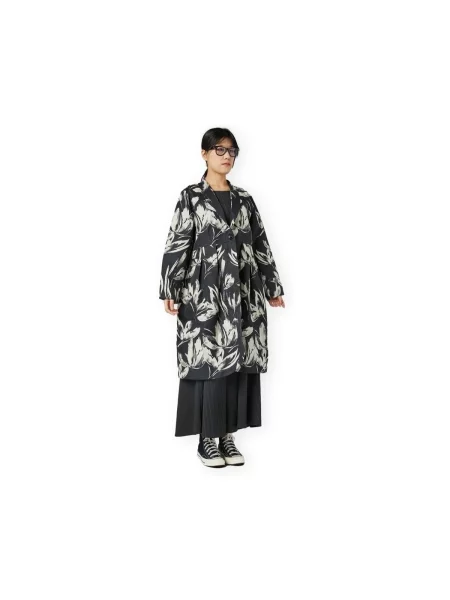 Palton Wendy Trendy cu model floral negru