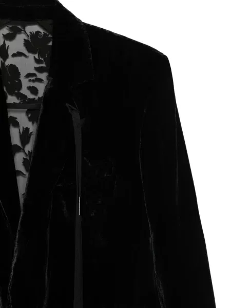 Geacă Ann Demeulemeester de catifea cu model floral negru