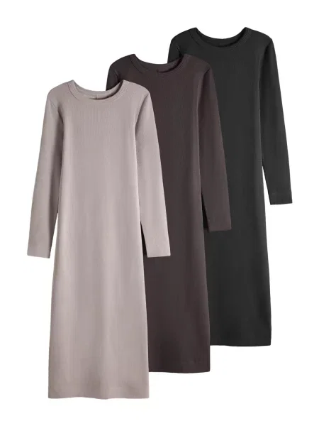 The Set Rochie ecru / ciocolatiu negru