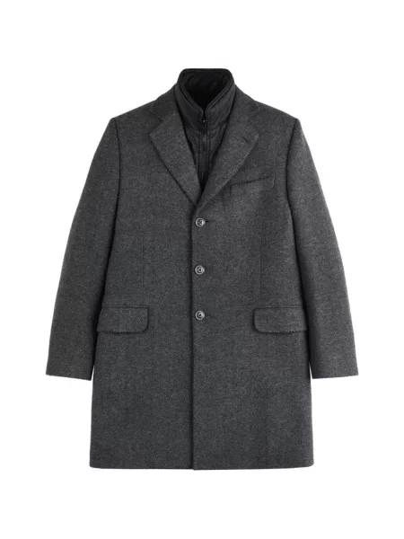 Palton Fay cu model herringbone gri