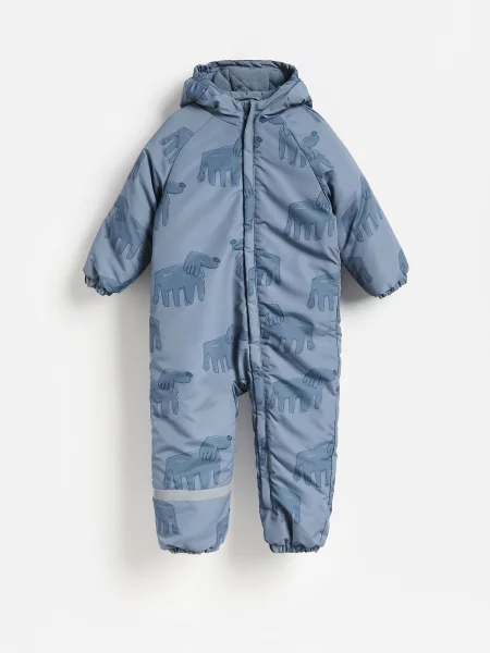 Reserved Pijama-salopetă cu glugă metalizat albastru