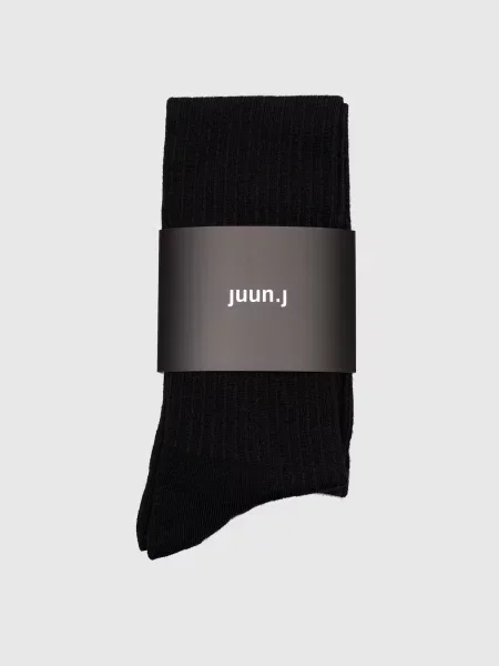 Шкарпетки з вовною з вишивкою логотипа Juun.j чорні