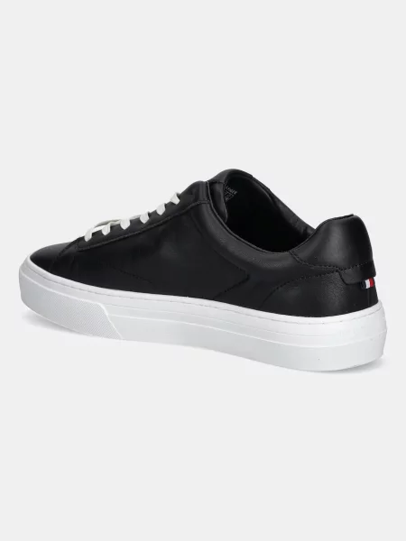 Kožené tenisky Tommy Hilfiger PREMIUM DRESS CUPSOLE LTH černá