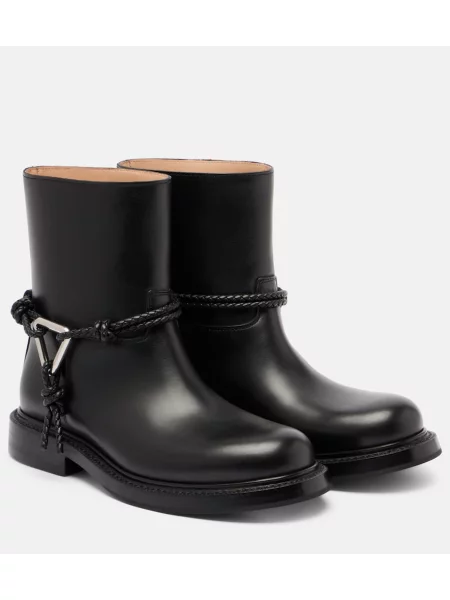 Cizme scurte Bottega Veneta din piele negru