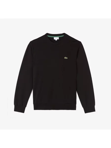 Lacoste Bluza Z Polaru Z Okrągłym Dekoltem czarna