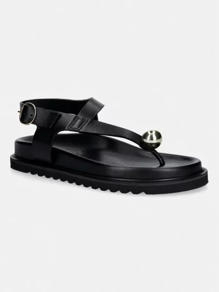 Souliers Martinez sandale za žene od kože SPIAGGIA crna