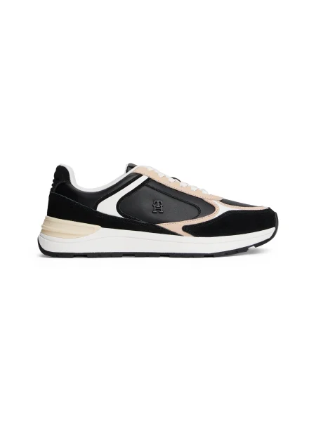 Tommy Hilfiger Teniși din piele casual FASHION RUNNER negru