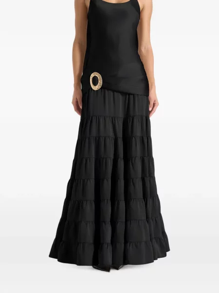 Cu centură rochie maxi Manière De Voir din satin negru