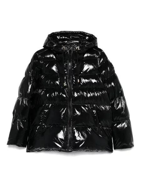 Geacă cu puf Pinko cu glugă negru
