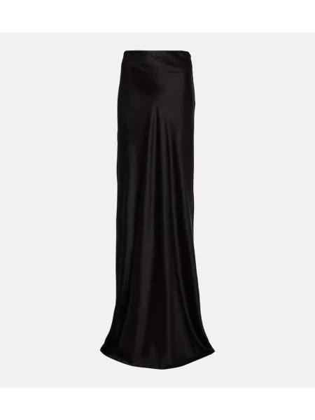 Fusta maxi The Sei din satin negru