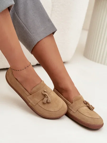 Mocasini Zazoo din piele gri