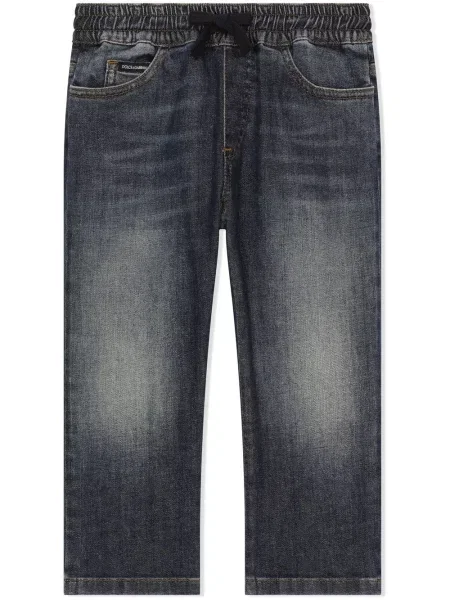 Jeansy straight leg dziecięce Dolce And Gabbana niebieskie